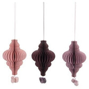 Paper Honeycomb Ornament w/ Pom Poms - 6"