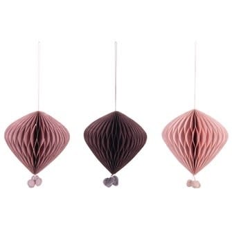 Paper Honeycomb Ornament w/ Pom Poms